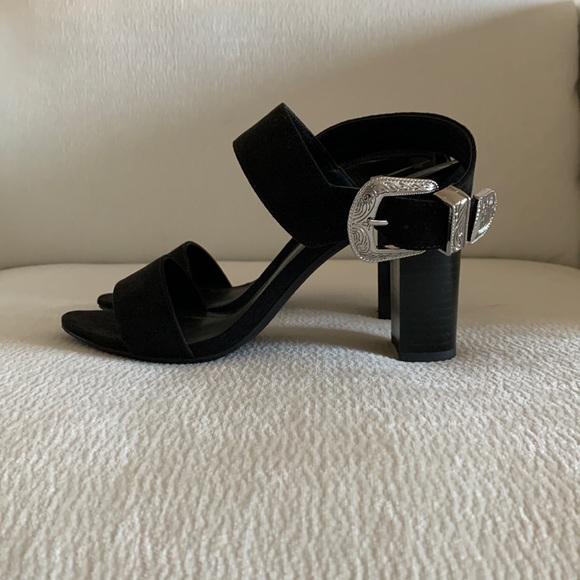 H&M silver buckle chunky heels - Picture 1 of 5